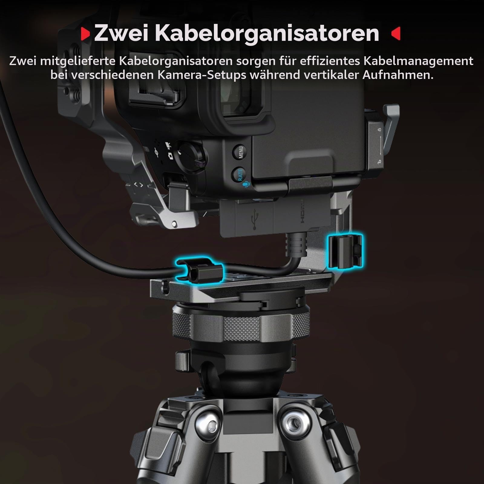 SMALLRIG Vertikale Montageplatte für Cage, mit integriertem 1/4''-20 Gewinde und für Arca-Basisplatte, L-Bracket-Umschaltgriff für Stative, für DJI RS 4 Pro/RS 4 Mini/RS 4/ RS 3 Pro – 5594