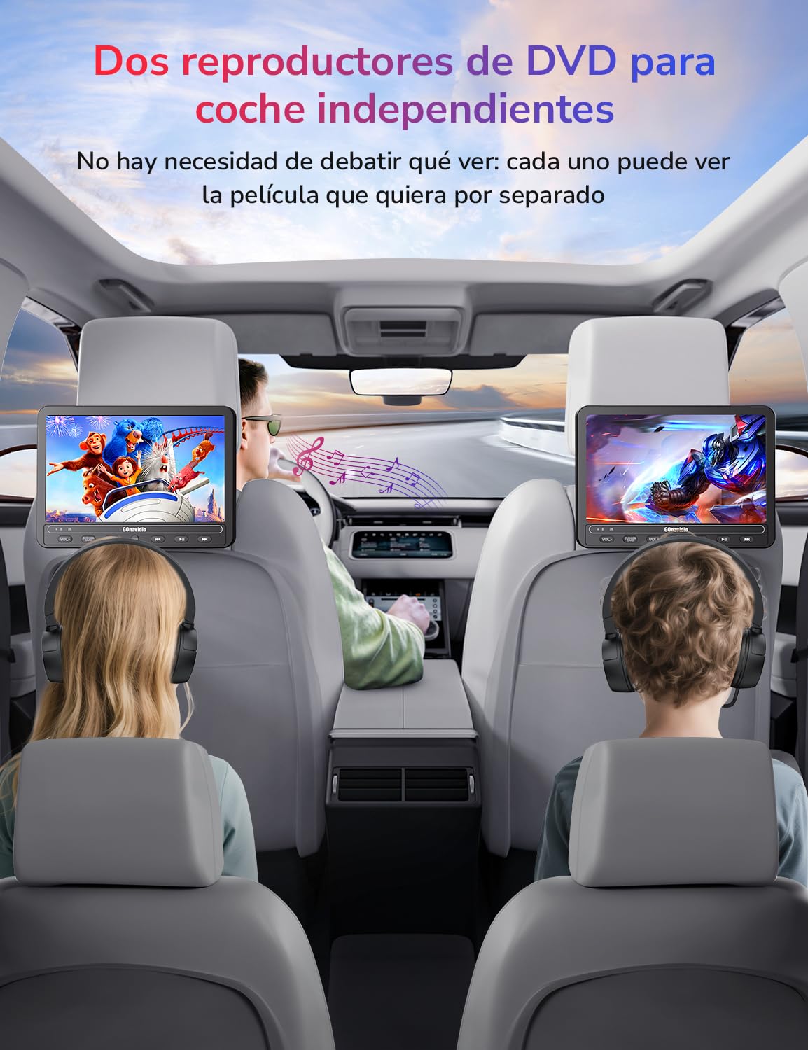 Reproductor de DVD Portátil para Automóvil 10,5" con HDMI, Batería Recargable, USB/TF