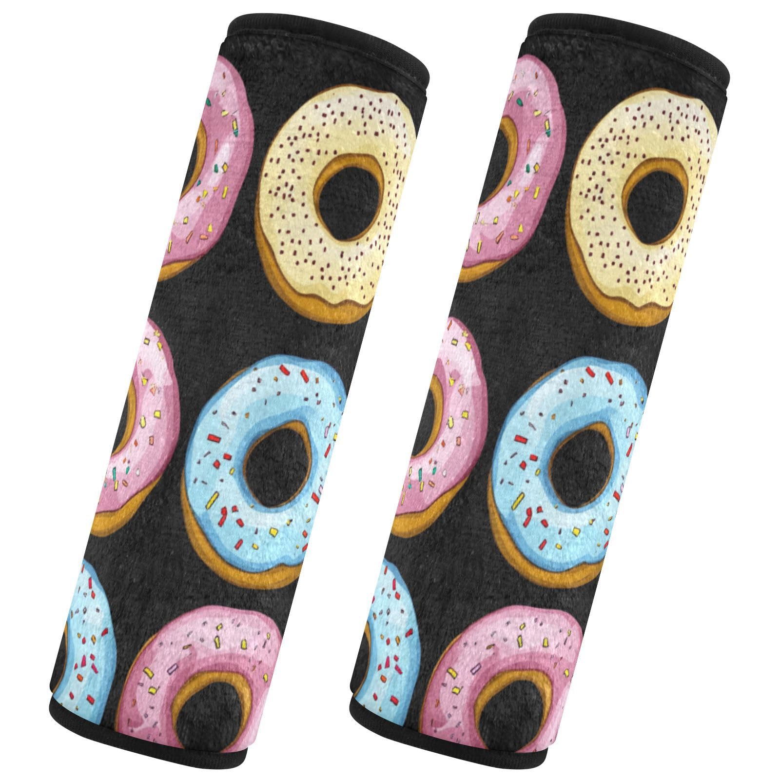 Seat Belt Covers 2 Pack Cute Doughnuts Car Seat Strap Covers Super Soft Colorful Car Seat Neck Cover for Boys Girls Adults Babies S