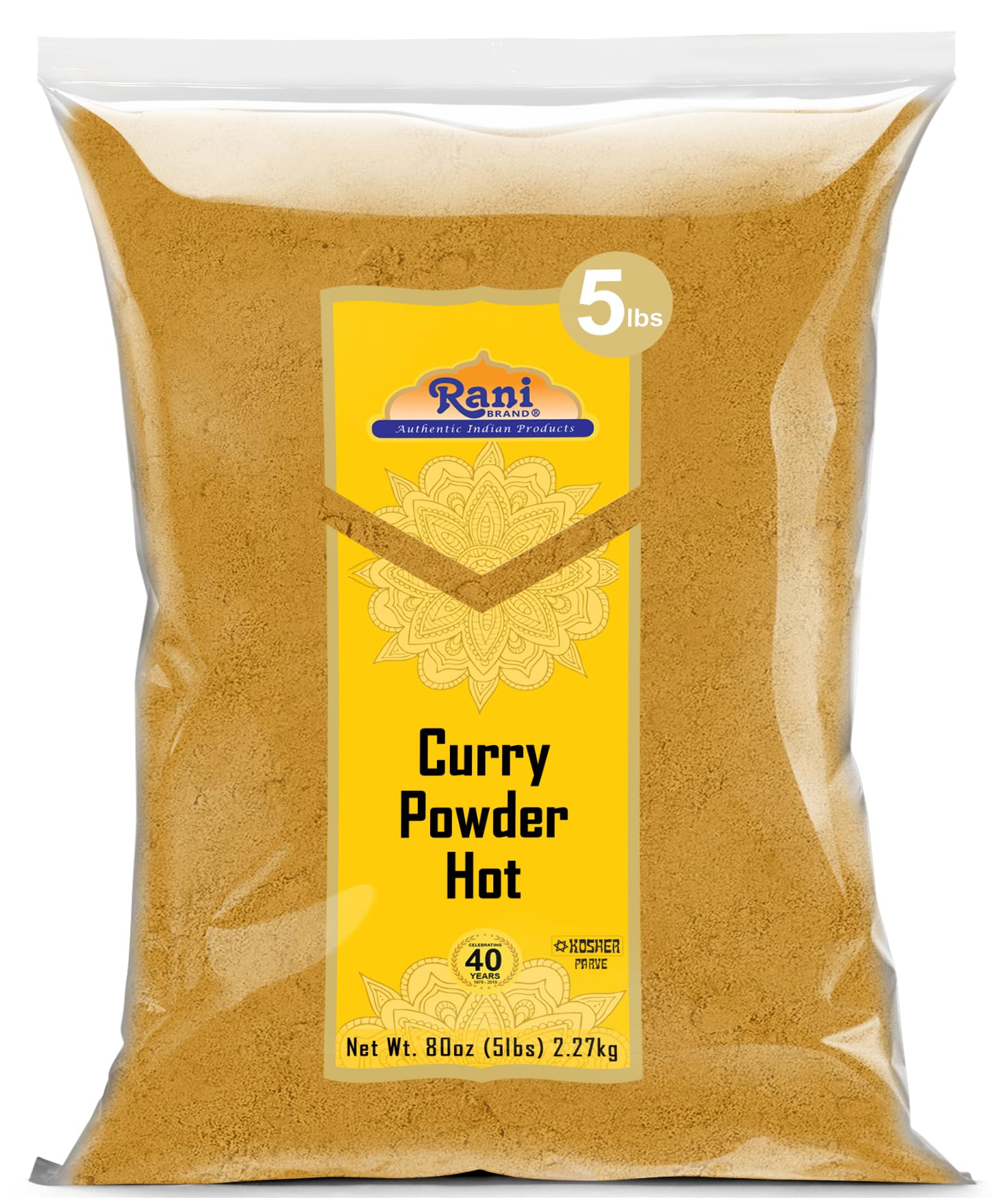 Rani Curry Powder Hot (11-Spice Authentic Indian Blend) 80oz (5lbs) 2.27kg Bulk ~ All Natural | Salt-Free | Vegan | No Colors | Gluten Friendly | NON-GMO | Indian Origin