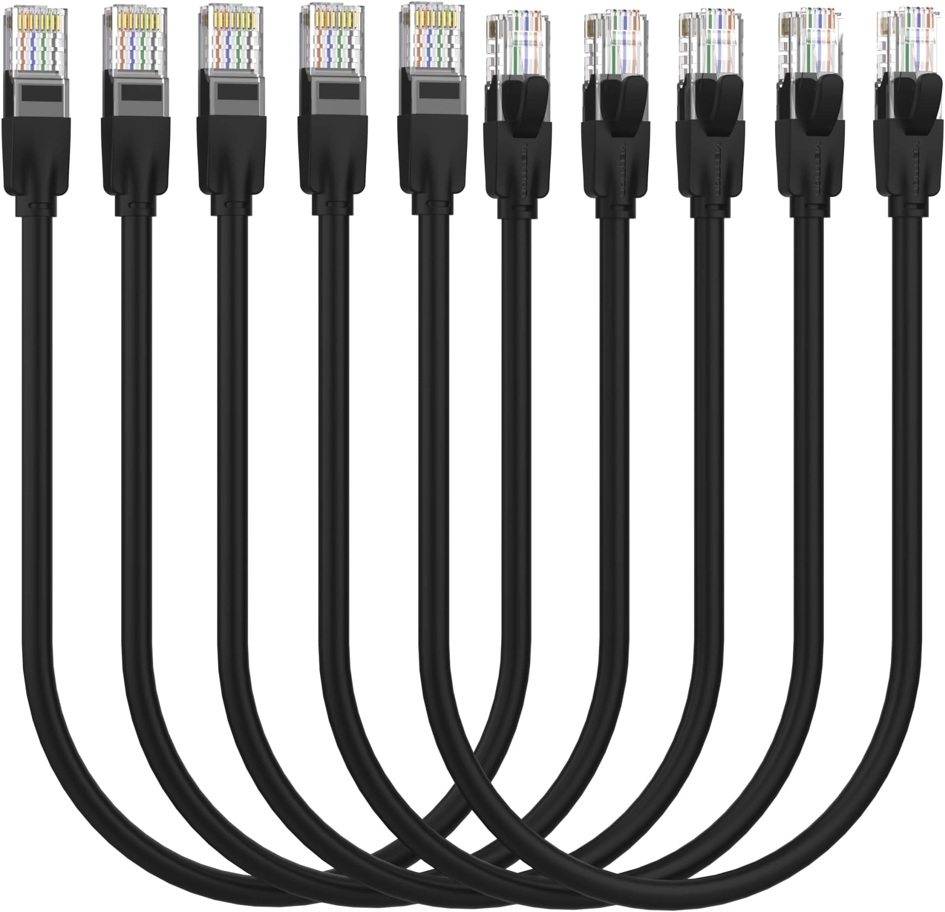 Cat.6 UTP Patch Cable IBE series copper-clad Aluminum 1000Mpbs 250MHz Aluminum Foil PVC Jacket (0.5 M [X5], Cat.6 UTP, Black)