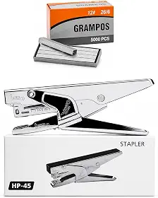 Grampeador Alicate Metal Profissional 30 Folhas Grampo 24/6 26/6 para Papel Ateliê Artesanato (Grampeador Alicate + 1 Caixa com 5.000 Grampos)