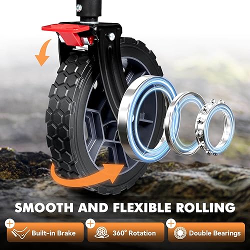 Miniatura 4 de Hikenture Carro plegable – Capacidad de 330 libras, carro plegable extra grande con ruedas todo terreno, carrito de playa utilitario para jardín al