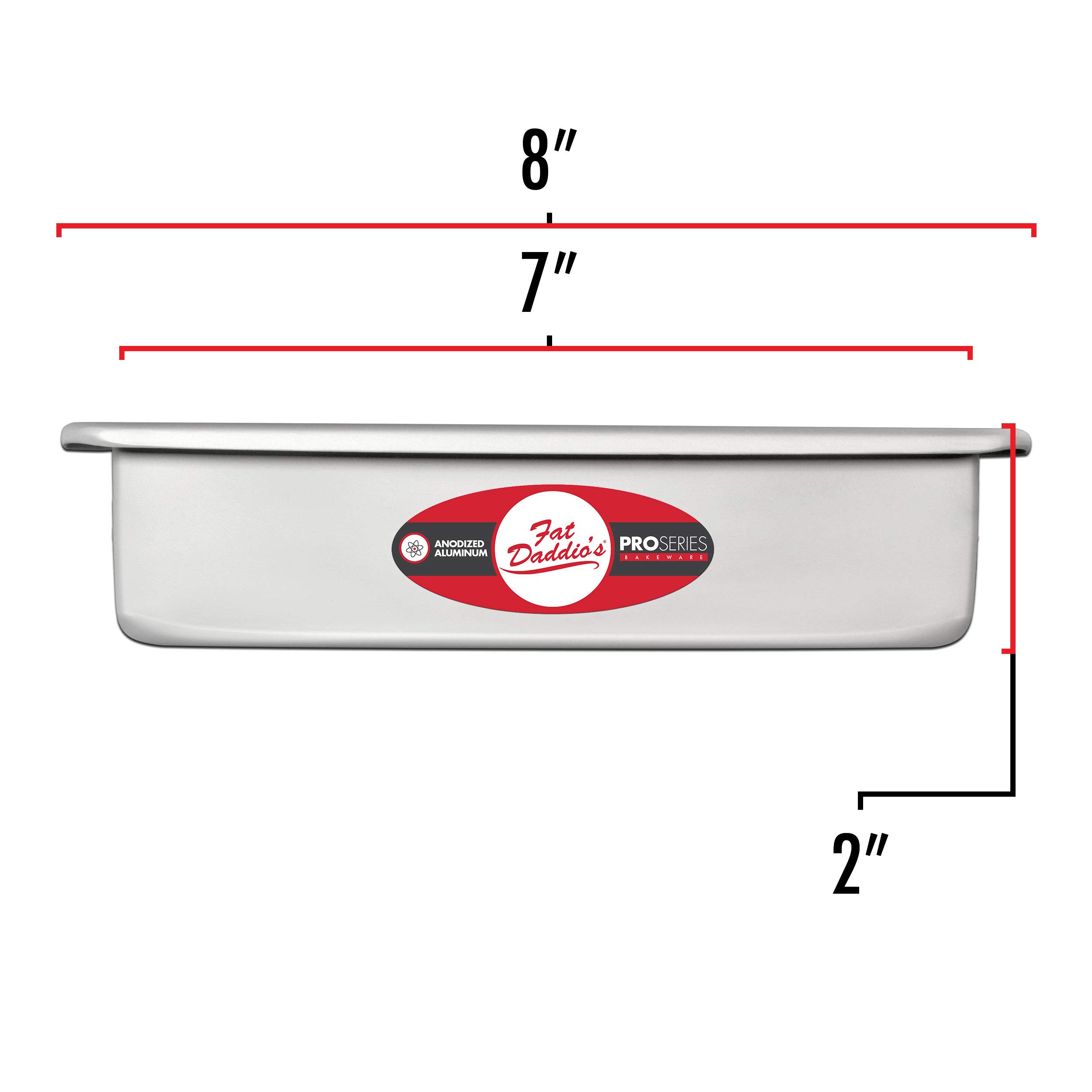 Fat Daddio's - Molde cuadrado de aluminio anodizado para tartas (17,7 x 17,7 x 5,8 cm)