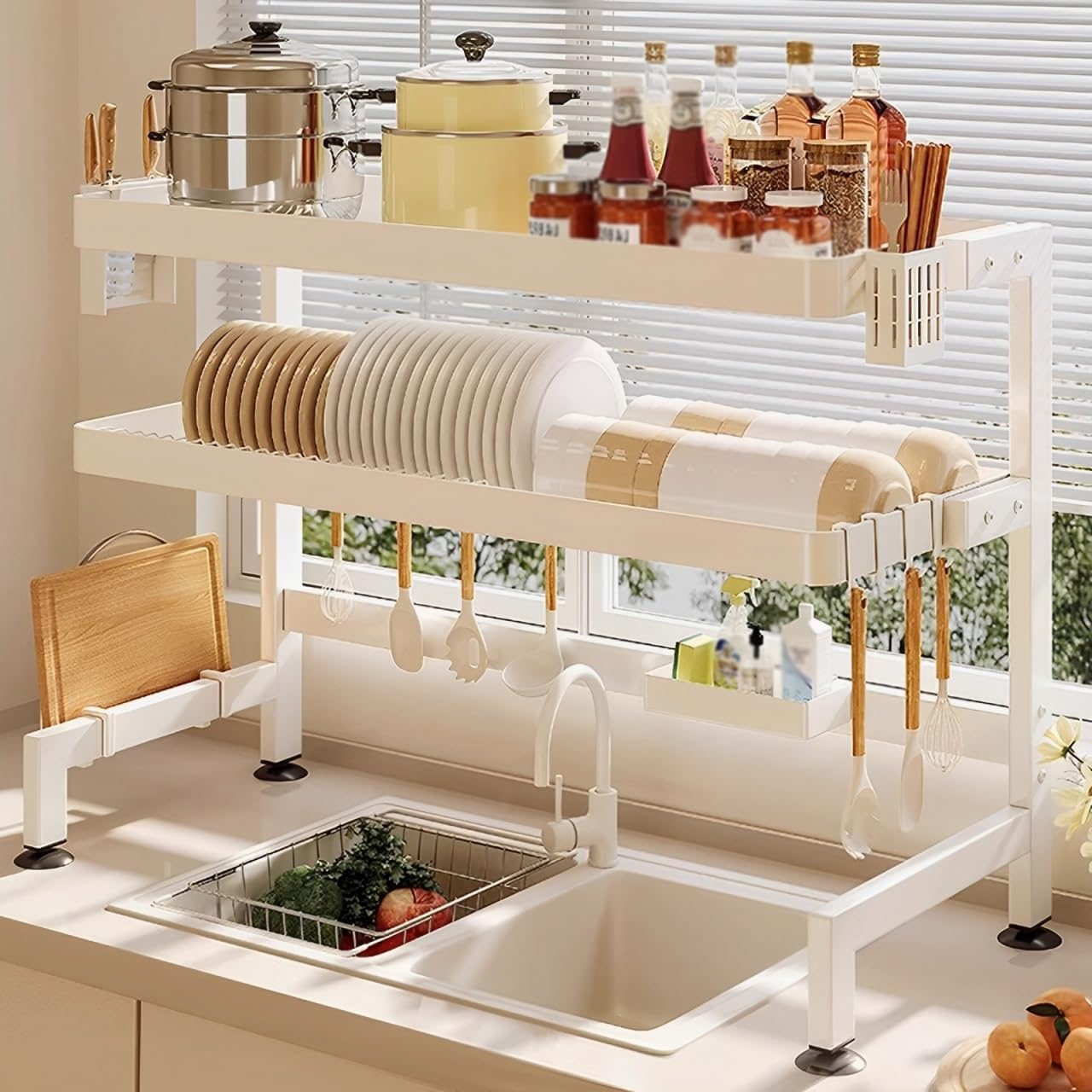 Over The Sink Dish Drainer Drying Rack 2 Tier Large Dish Drainer Drying Rack Kitchen Sink Drying Rack