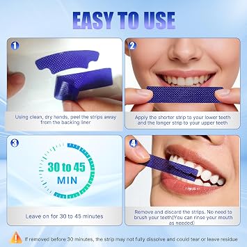 Natural Teeth whitening Strips Sensitive White Strips for Teeth whitening-7 Days for Smile Effective & Gentle Dental Whitener Peroxide-Free,Deep Stains Removal (14 Pices Mint )