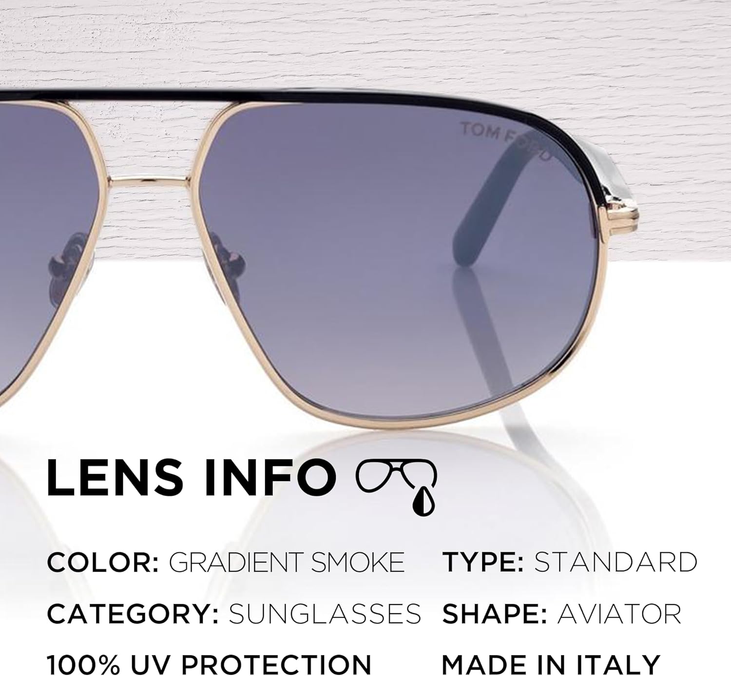 Tom Ford FT1019 MAXWELL Pilot Shape Sunglasses + Bundle With eSHADES Eyewear Cleaning Kit Shiny Rose Gold | Gradient Smoke Lens 59 Millimeters image 4 of 7 B0D4B3WTS1