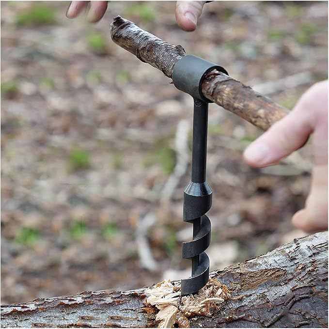 TKFDC Manual Auger Bushcraft Hand Auger Wrench Wood Drill