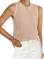 PRETTYGARDEN Women's Summer Crochet Tank Top 2026 Sleeveless Hollow Out Knit Sweater Vest Beach Cover Up Trendy Loose Fit