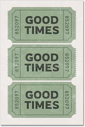 Miniatura 1 de Póster en lienzo con texto en inglés "Good Times" para baño, color verde, retro, para baño, lienzo y carrito de bar, con cita divertida, impresiones