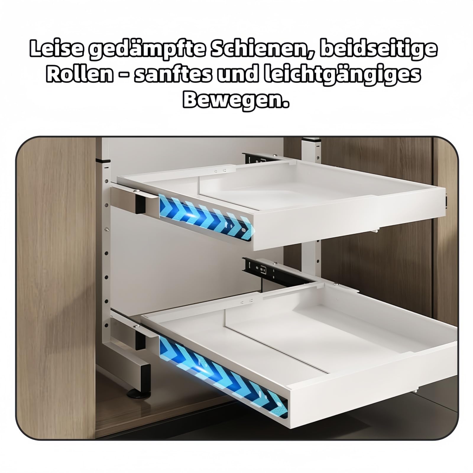 2-Ebenen Spülschrank Organizer Höhenverstellbar Teleskopschublade Unter Waschbecken Regal Unterschrank Organizer Küchenschrank Innenschublade Organizer für Küchen, Badezimmer (Weiß)