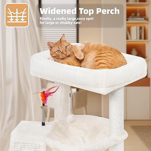 Vista 8 de YOUPET - Árbol para gatos con poste rascador para gatos de interior, torre para gatos con tabla de rascar y bolas de juguete divertidas, torre