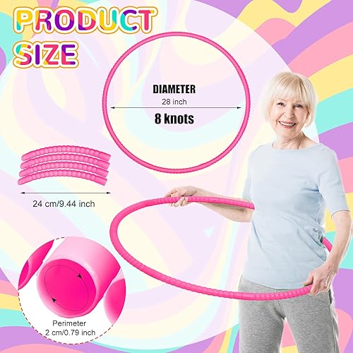 Miniatura 2 de Shappy 6 piezas de aro de ejercicio desmontable ajustable de plástico juguete aro juguetes de colores círculos de aro para adolescentes juegos