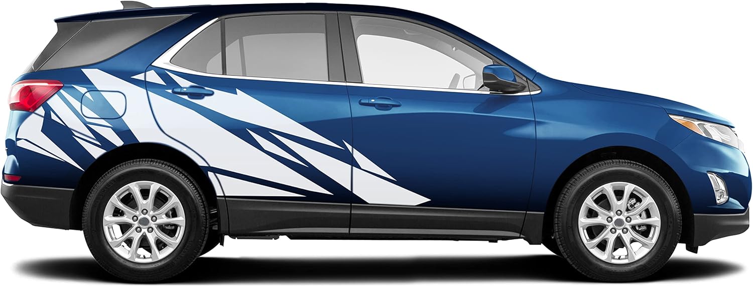 Side pattern graphics stickers decals compatible with Chevrolet Equinox (Matt Black)