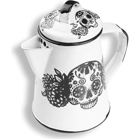 Cafetera De Peltre Tradicional 2 Litros Color Blanco