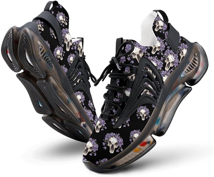 Animal Skull with Flowers Fashion Sneakers for Men Women Running Shoes Lightweight Casual Sports Shoes