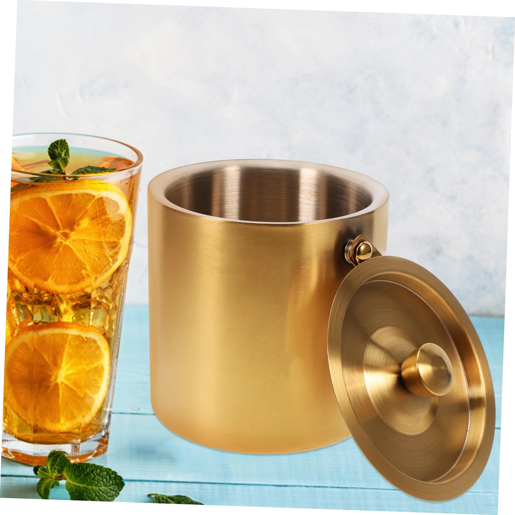 Edelstahleimer 1, 6 L Gold Doppelwandig für Wein und Bier