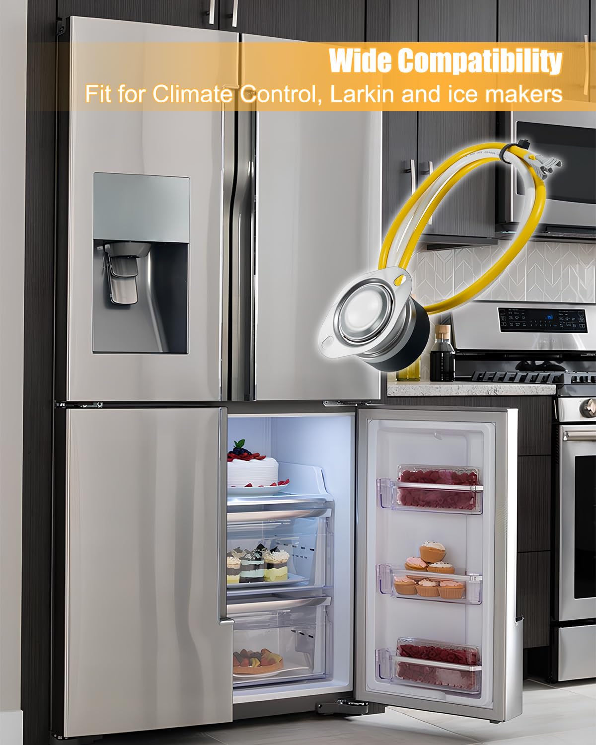 SL5708 4752C - Termostato di sbrinamento per frigorifero, ricambio per controllo del clima, Larkin Chandler Bohn, termostato di sbrinamento limitatore del riscaldatore a 2 fili, 10 A/120 V 5 A/240 V