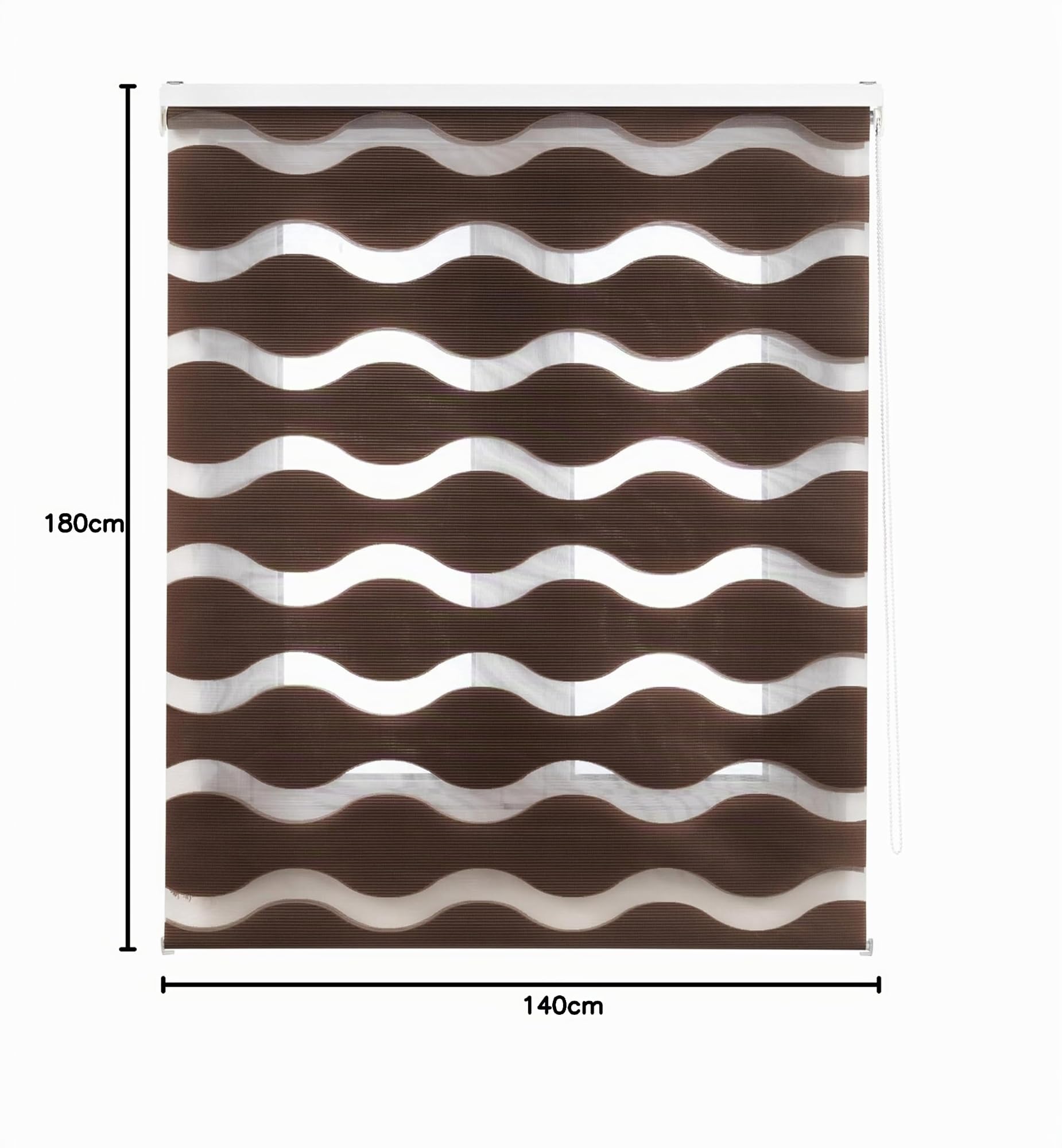 Estor Noche y Día Elegante 140x180 - Tamaño Tela 137x175 - Fácil Instalación Marrón