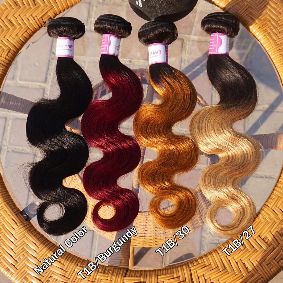 Amazon.com : Burgundy Human Hair Bundles Red Ombre Tow Tone 