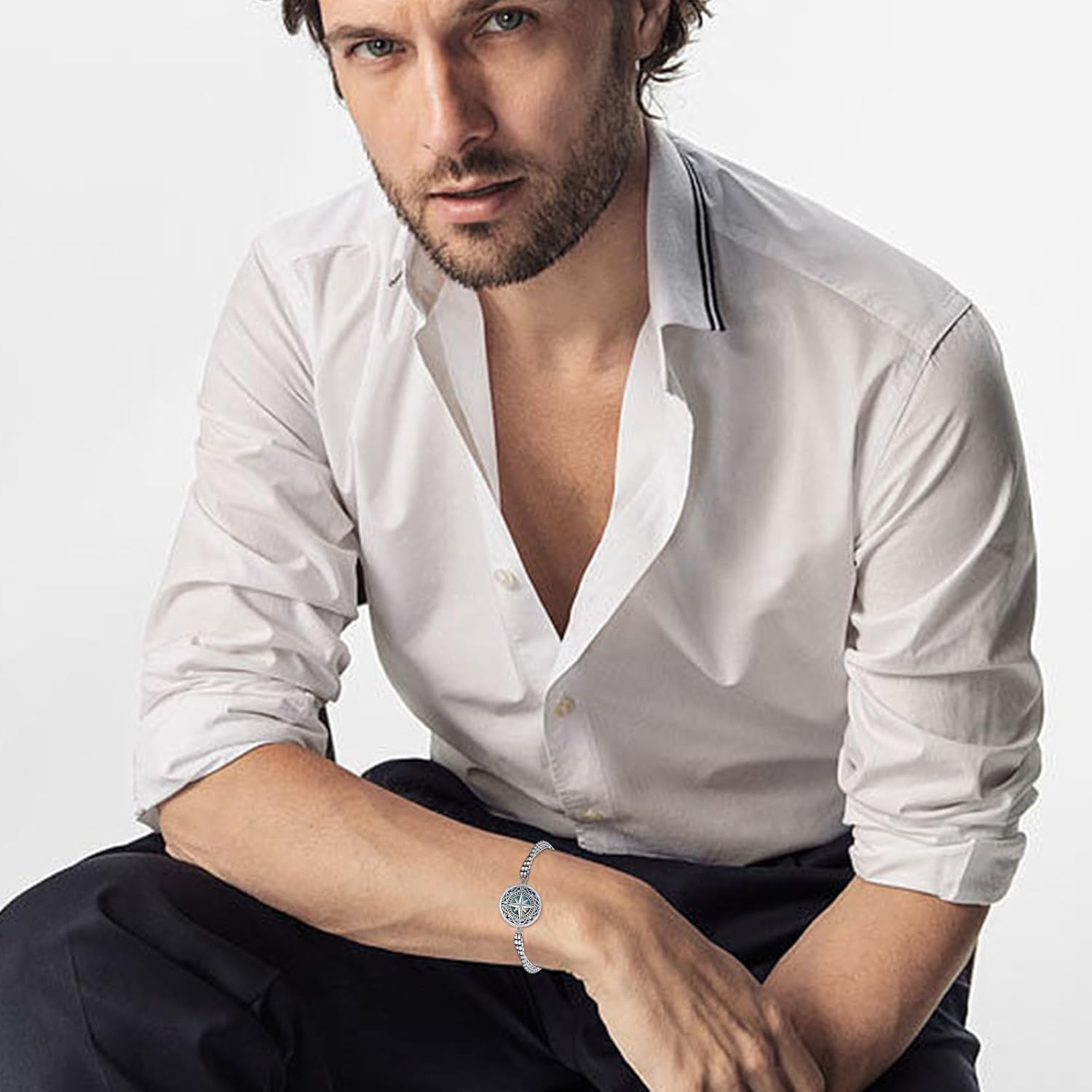 Compass Bracelet/Urn for Women 925 Sterling Silver Compass Bracelet for Graduation Cetic/Birthstone Jewelry Bracelet for Women - Image 3