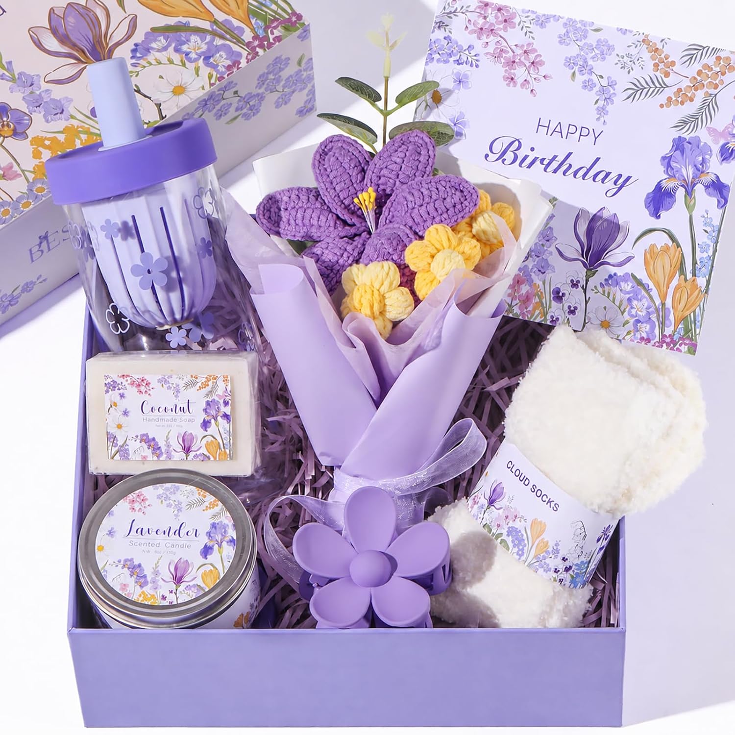 Birthday Gifts for Women, Purple Self Care Gift Box Gift Set for Her