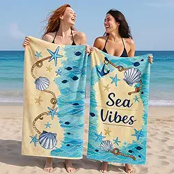 Kit 2 Toalhas Gigantes 75x150cm Banho Praia Piscina Verão – Concha Praia Mar Paz