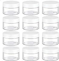 Vista 12 de TUZAZO Tarros de plástico de 8 onzas con tapas sin BPA, recipientes vacíos redondos transparentes para cosméticos, tarros de plástico para loción