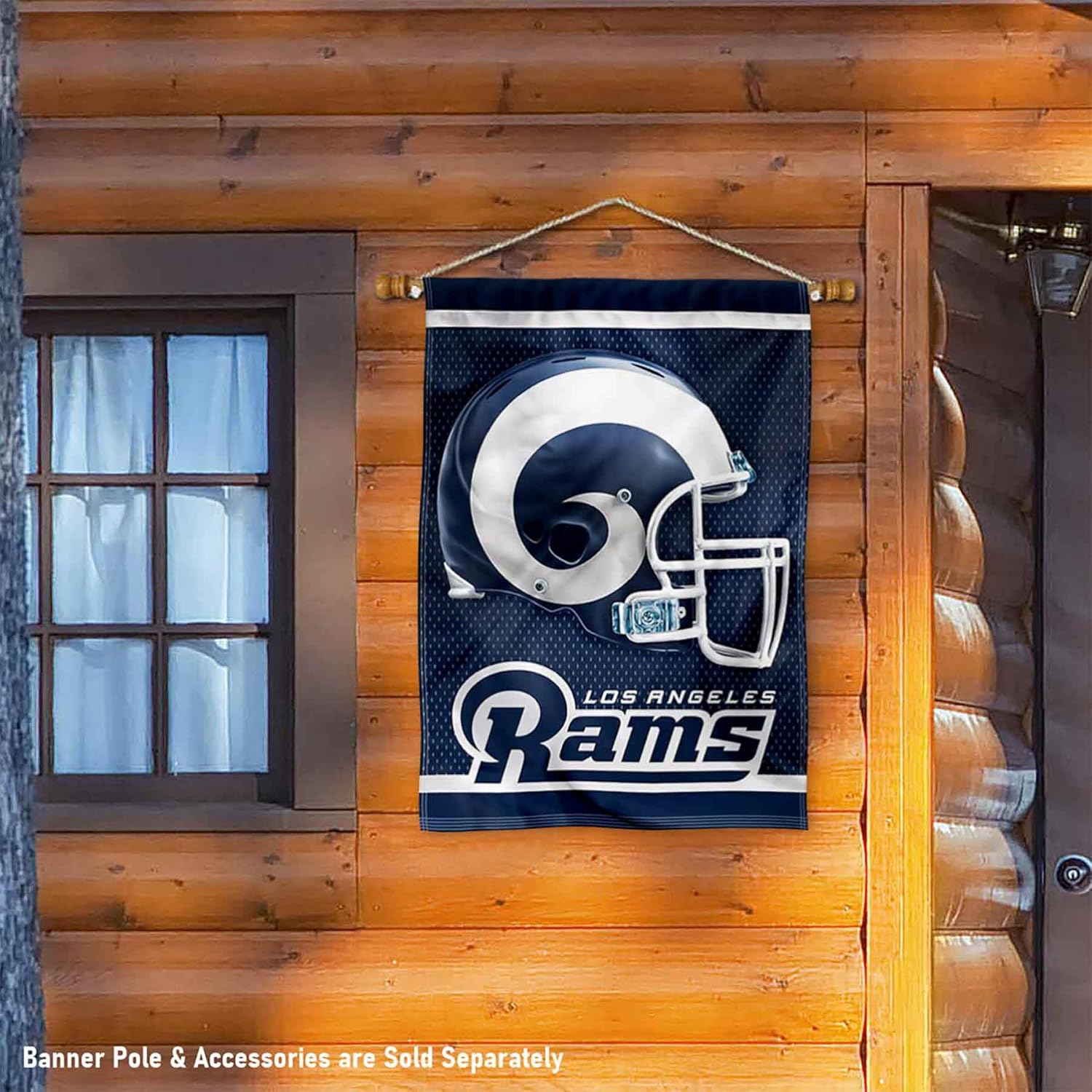Los Angeles Rams Primary and Helmet Double Sided Banner Flag - Image 3