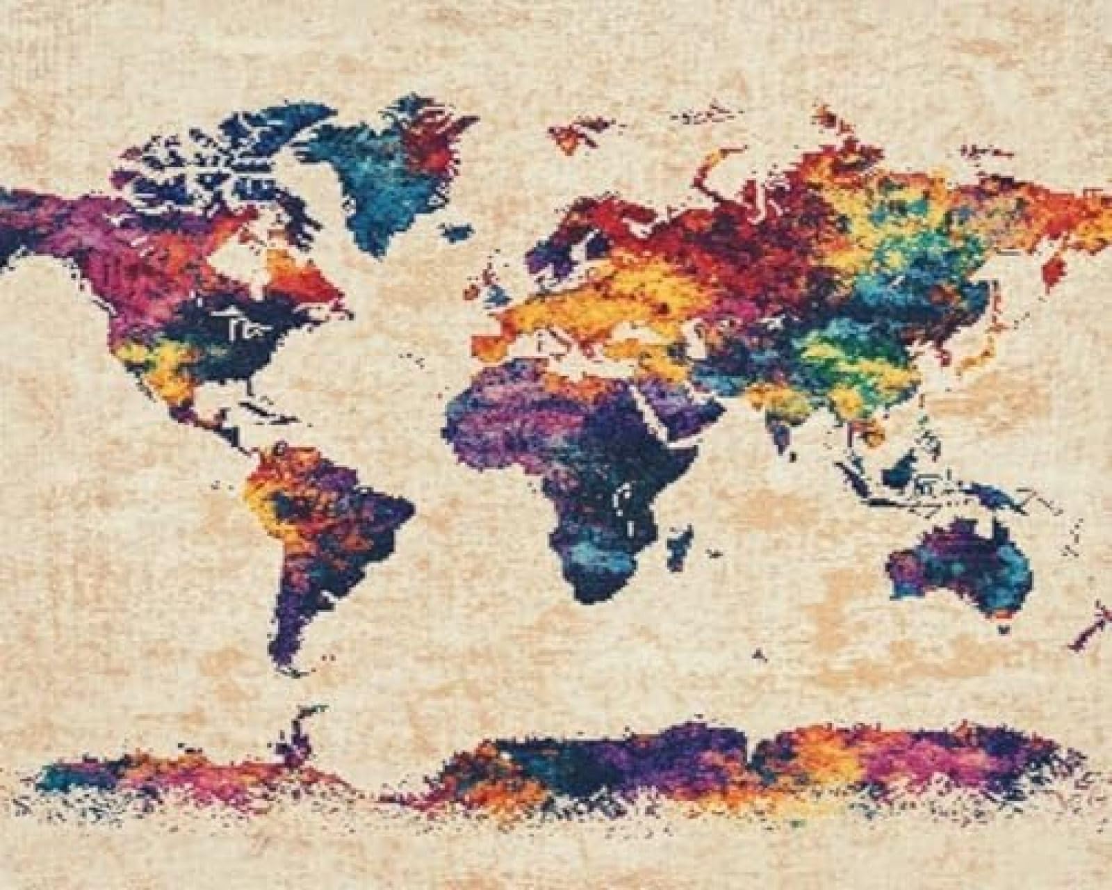 XDEGHUANGSS Cross Stitch Kits for Adults Beginners,World Map,Embroidery Kits Full Range of Cross Stitch Stamped Kits Needlepoint Kits Cross Stitch 40x50 cm