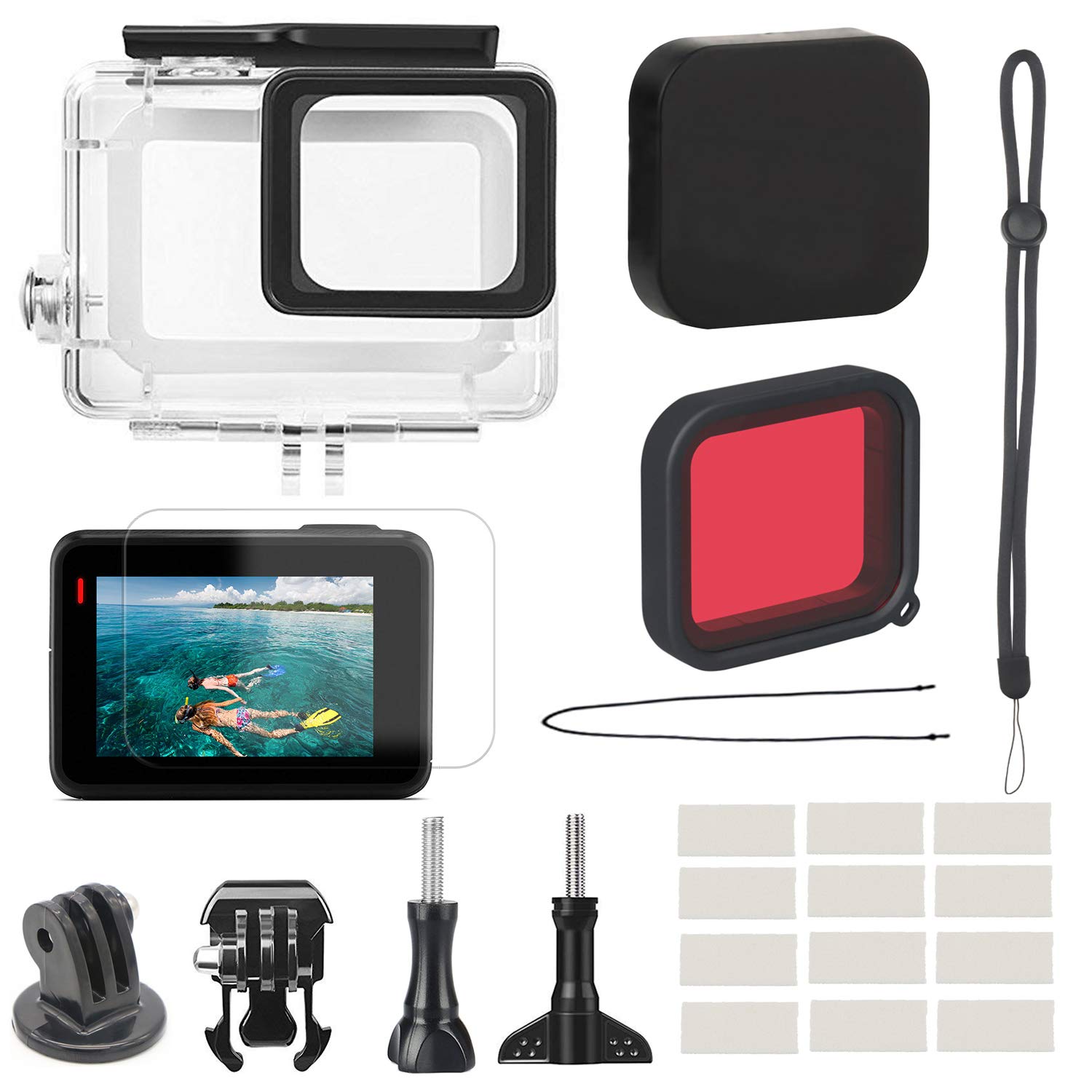 Snado Underwater Housing Case, Diving Protective Housing Shell 45mm with Bracket Kit Accessories Compatible for GoPro Hero 7 (Only Black) Hero 6 Hero 5 Black/Hero (2018) Action Camera