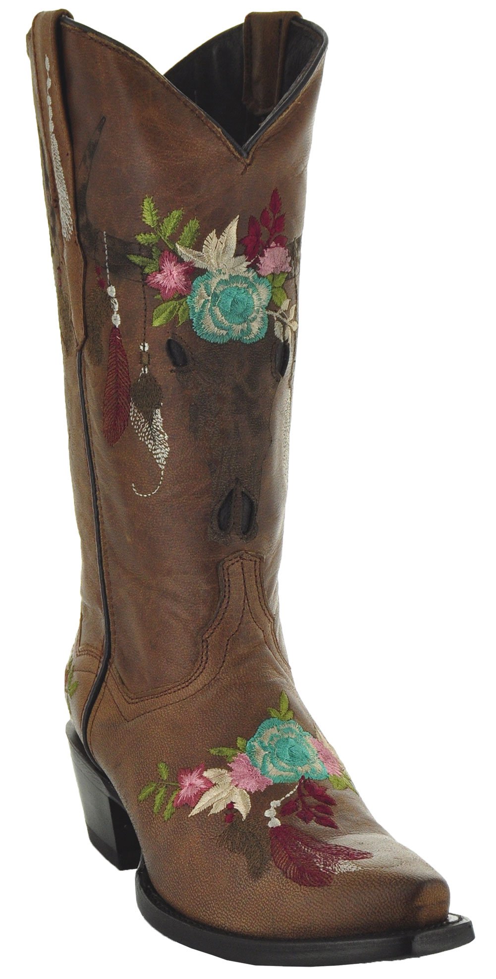 Soto Boots Longhorn Women's Fashion Cowgirl Boots M50029 (9) Tan