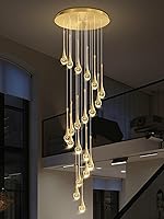 Vista 16 de Candelabro Moderno de 138'', 20 Luces, Lámpara Colgante Moderna Negra, Candelabro Grande para Escalera, Vestíbulo, Sala de Estar, Dormitorio