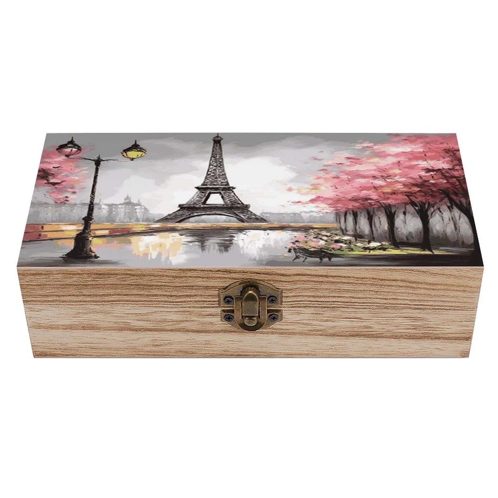 LZQPOEAS Paris Eiffel Tower Wooden Box Storage Space to Organize Jewelry in A Beautiful Small Storage Box Decorative Card Boxes Memory Treasure Boxes for Crafts And Photo Storage