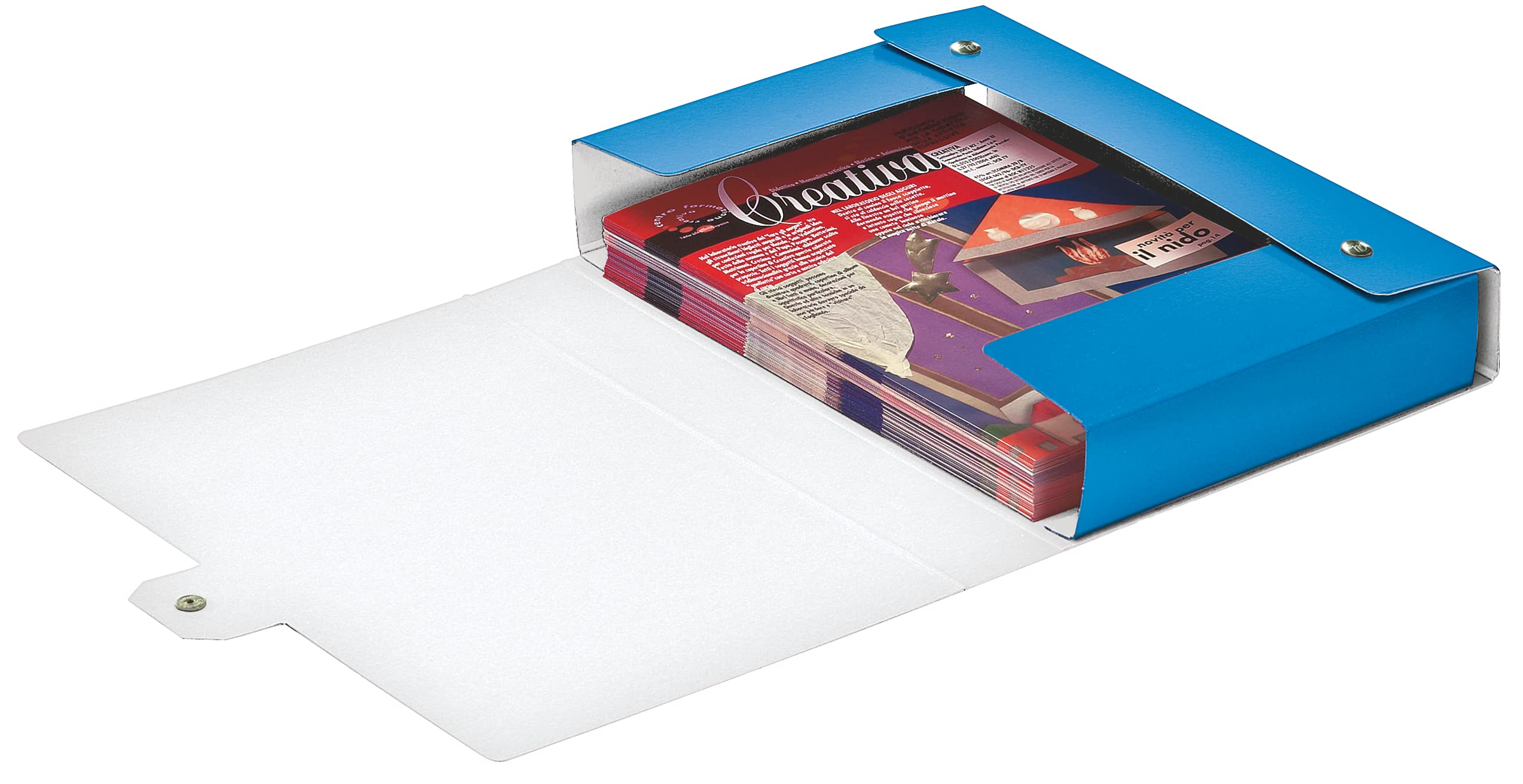 Leitz Press Stud Closure Box File,Plastic-Coated, 25 x 35 cm Dorso 8 cm Blue Metallized - Image 4