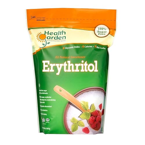 Health Garden Erythritol edulcorante sin azúcar  Todo Natural  No GMO  Kosher  Keto Friendly (5 libras)