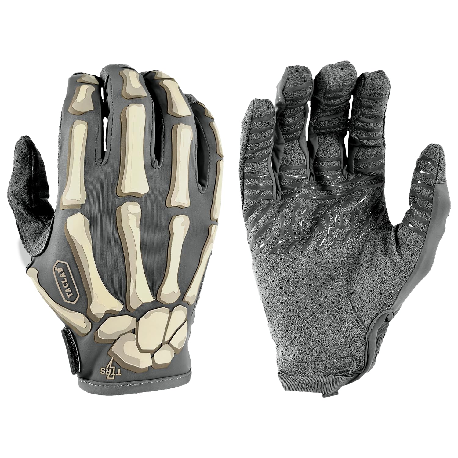 TACLAB Reaper Ghost Gray Skeleton Gloves - Thin and Lightweight for Airsoft, Paintball, Cycling, Motorcycle, Multipurpose (X-Large)