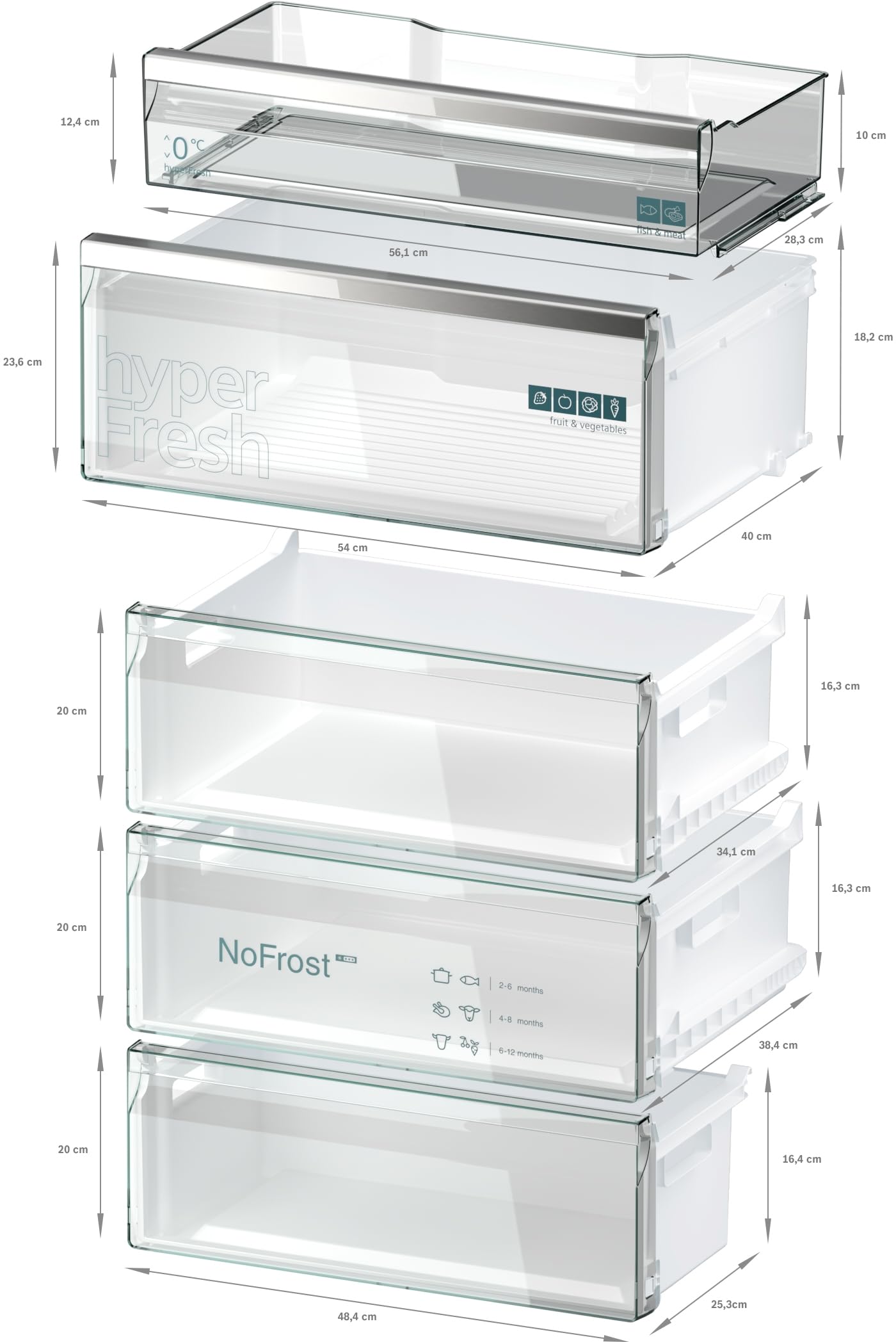 Siemens iQ500 Wolnostojąca lodówko-zamrażarka XXL 203 x 70 cm, KG49NAXCG, 311 l i zamrażanie 129 l, Total noFrost, freezerLight, technologia hyperFresh, technologia AntiFingerprint czarna stal