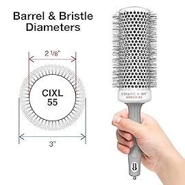 Olivia Garden Ceramic + Ion Speed XL - Extra-Long Round Thermal Hair Brush - Not Electrical - Professional Blowout Brush for Normal to Thick Hair - 2 1/8- Diameter Barrel - CIXL-55