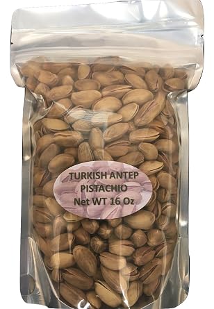 Turkish Pistachios Antep Roasted Salted in Shell 1 Pound