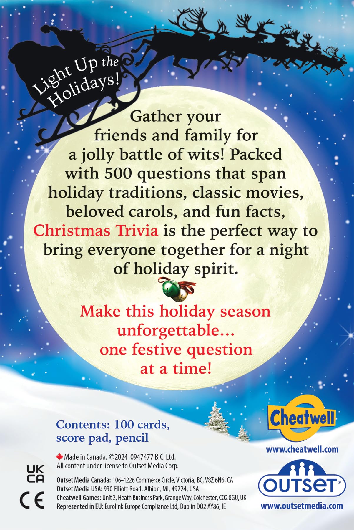 Outset Media Christmas Trivia Game, Red and Green, 11 cm x 16 cm - Image 3