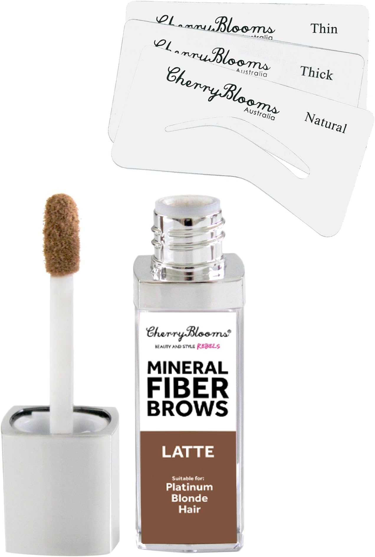 Mineral Fiber Brow Kit With Stencils – Latte (Soft Brown) (CB-IBK-L)