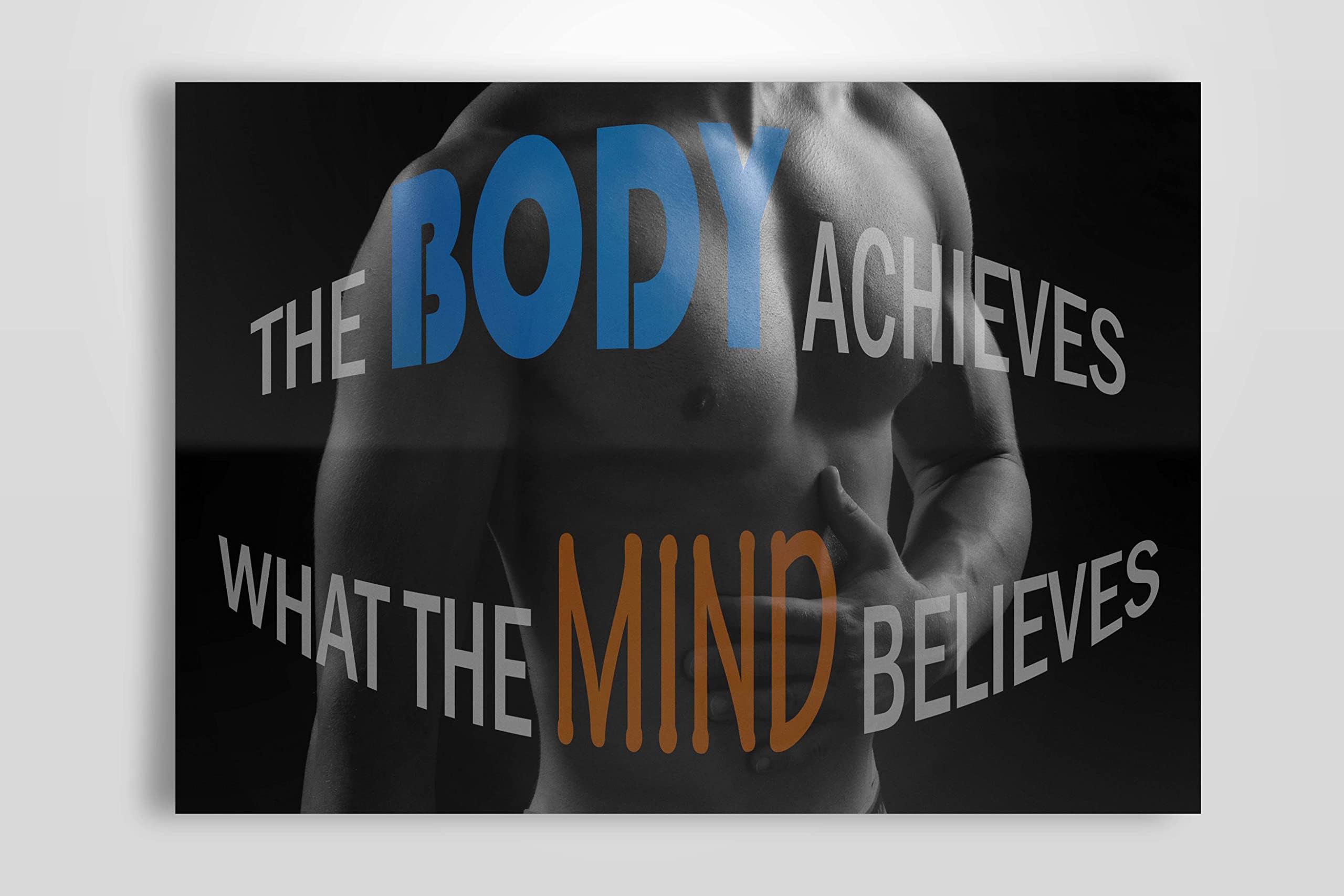 EzPosterPrints - Bodybuilding Men Girl Fitness Workout Quotes Motivational Inspirational Muscle Gym Posters - Wall Art Print for Home Office Gym - MOTIVATION-QUOTE-16-18X12 inches