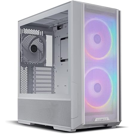 Lian Li Lancool 216 RGB White Steel/Tempered Glass ATX Mid Tower Computer Case,2X 160 mm ARGB Fans Included - LANCOOL 216RW White