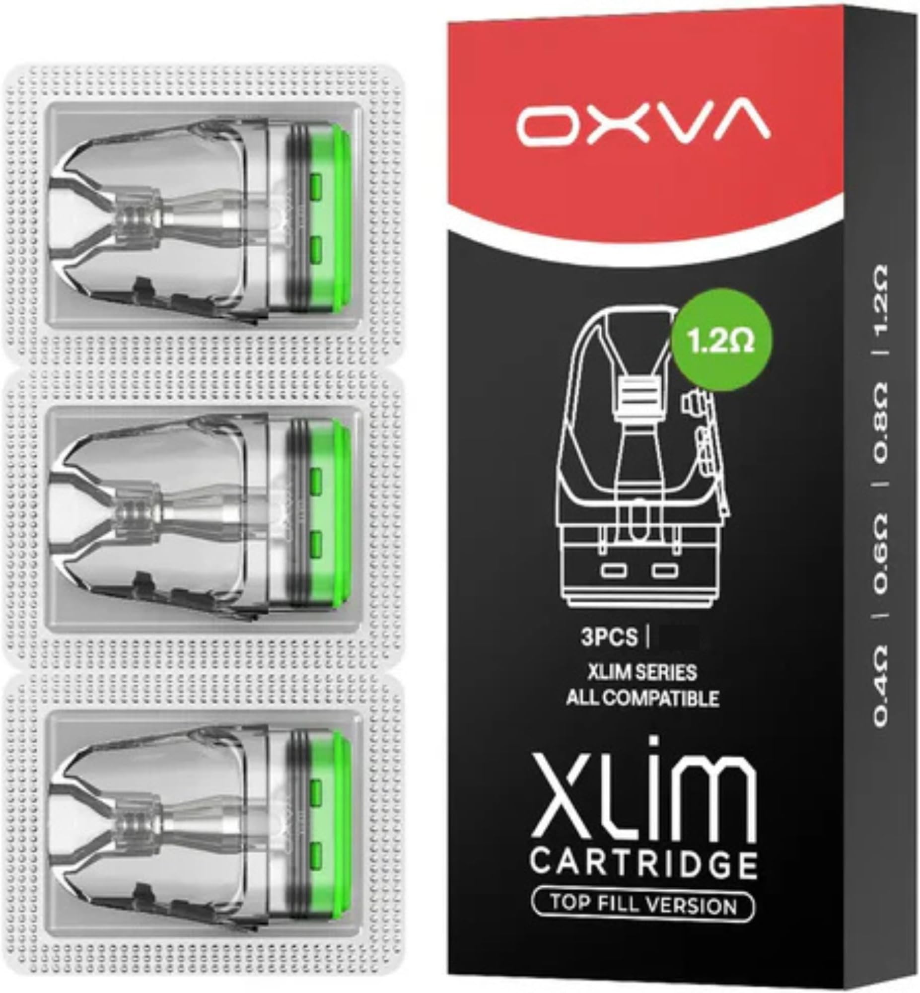 Xlim V3 1.2XL Pods For Oxva Pods for XLIM Pro 2 Kit Xlim Pro 3 Kit Xlim SE Xlim V3 Cartridge Built in Mesh Coil for E-Cigarettes Pods Snap Off Top Filling Pod Pack of 3 No Nicotine - V3 1.2ohms XL