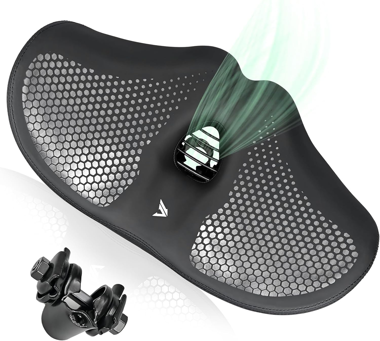 Sella per bicicletta oversize per uomo e donna, sella universale per mountain bike, city bike, bici elettriche, cyclette, comoda, extra larga, traspirante, ergonomica (nero)