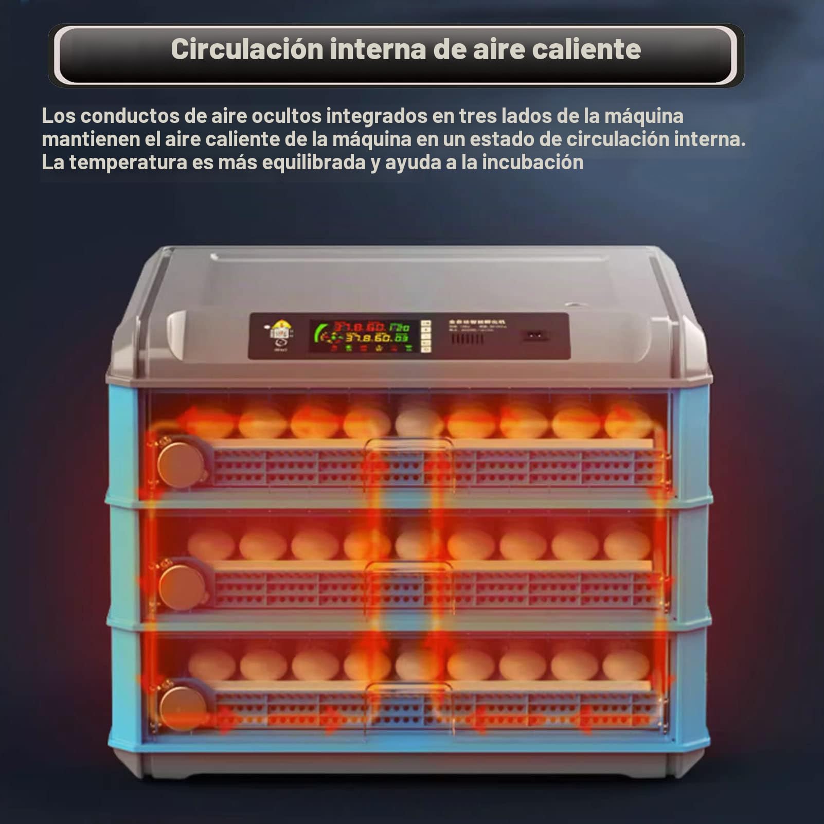 Incubadora de Huevos, 128-500 Huevos de gallina a la incubadora de Pollitos automáticos con giras de Huevo automático, incubadora de Control de Temperatura para eclosionar Pollos, Ganso,500