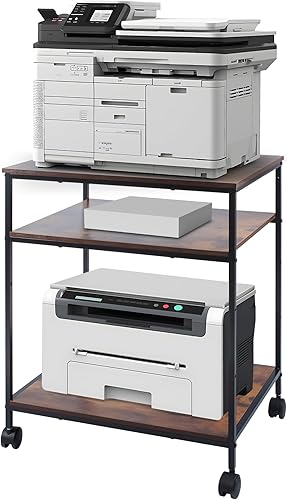 Miniatura 1 de EMERIT Soporte grande para impresora, 23.6 pulgadas de ancho x 18.9 pulgadas de profundidad x 31.5 pulgadas de alto, mesa de impresora con estante