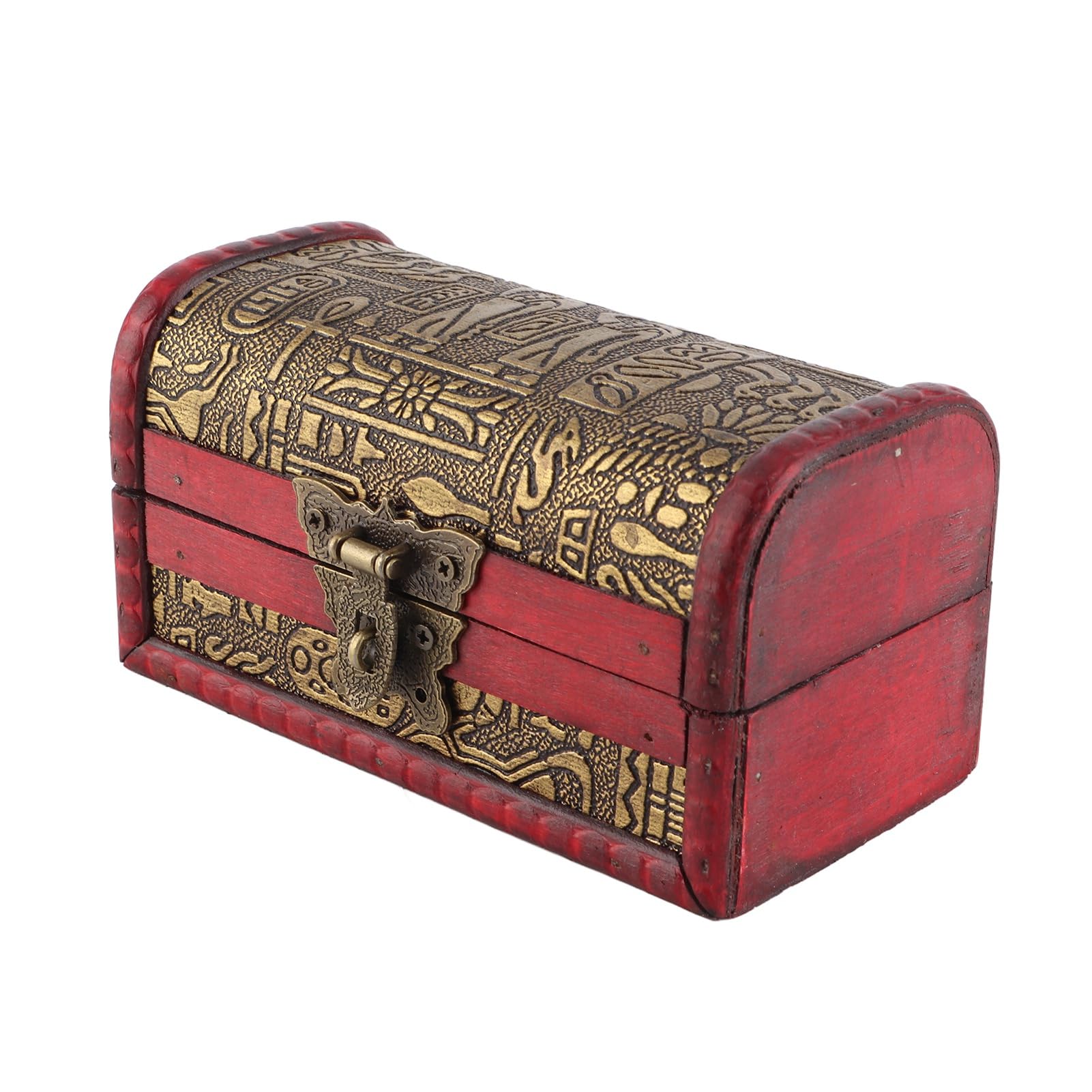 schatztruhe mit zahlenschloss,Holzkiste mit Deckel, Aufbewahrung box mit Schloss für Schatzkiste, Ägypten Schmuck Im Europäischen Vintage-Stil Klassischer Holzfall Schmuck Aufbewahrung box (Kleine Grö Fashion