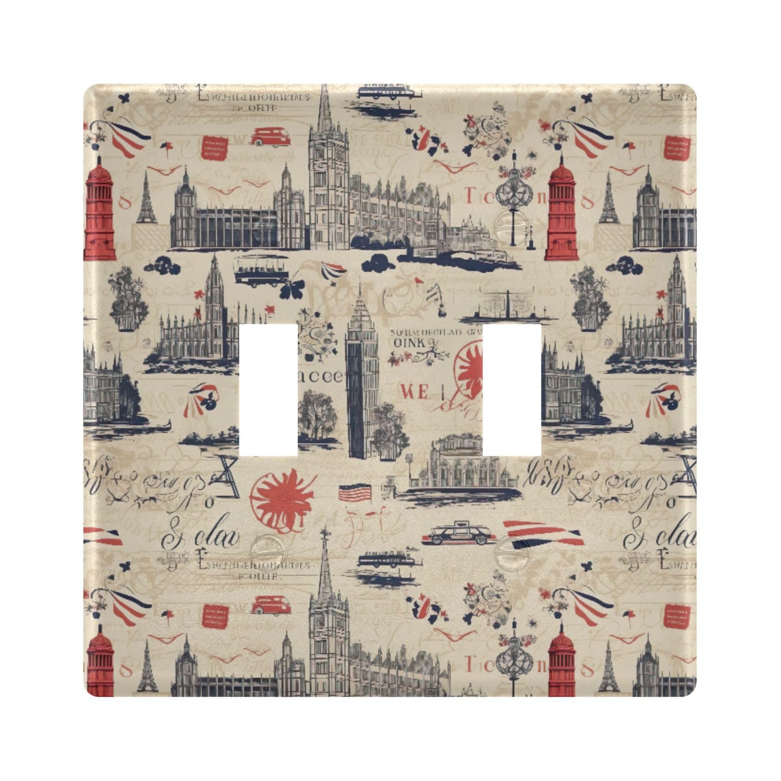 UMIRIKO Big Ben Architecture Light Switch Cover Plate Covers Decorative Double Toggle Home Decor 202a8952
